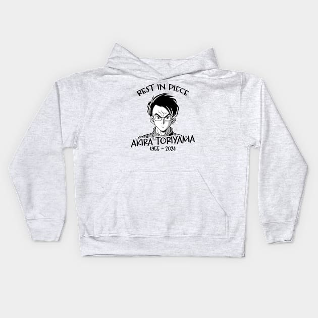 Akira Toriyama Rest in Peace Kids Hoodie by mnd_Ξkh0s